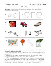 English Worksheet: Unless and if 