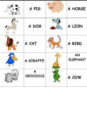 English Worksheet: Animals domino