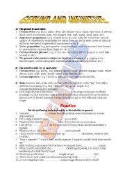 English Worksheet: gerund and infinitve