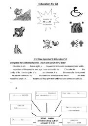 English Worksheet: education for all