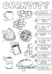 English Worksheet: FOOD QUANTIFIERS