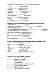 English Worksheet: Present Simple practice