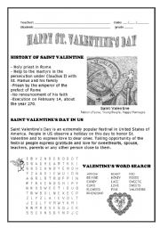 English Worksheet: Happy Saint Valentines Day