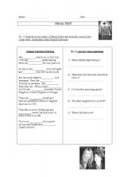 J.K Rowling TEST Simple past-Going to-REading Comp.