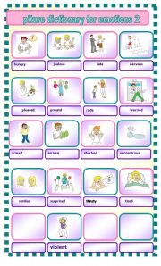 English Worksheet: feelings and emotions picture dictionary 2