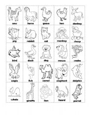 English Worksheet: vocabulary (animals)