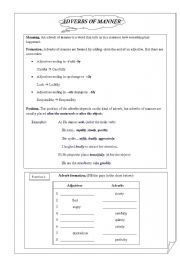 English Worksheet: Adverbs of manner