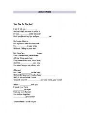 English worksheet: Adele lyrisc