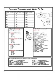 English Worksheet: Personal Pronouns/ Verb To Be - Simple Present and Simple Past Tenses.