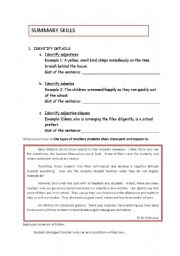 English worksheet: Summary Identify Details