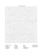 English worksheet: Travel Vocabulary Word Search