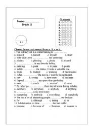 English worksheet: grammar