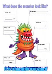 English Worksheet: Describe the monster!