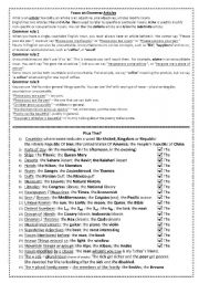 English Worksheet: Articles & Question Words