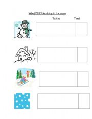 English Worksheet: snow survey