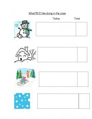 English worksheet: snow survey