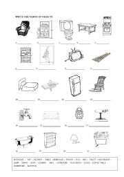 English Worksheet: home - furniture