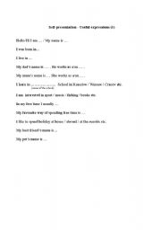 English Worksheet: Self-Presentation