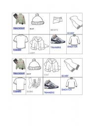 English Worksheet: BINGO ABOUT CLOTHES