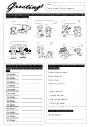 English Worksheet: greetings