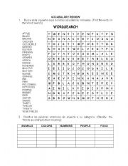 English worksheet: VOCABULARY REVIEW