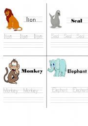 English Worksheet: trace animales