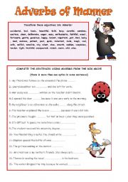 English Worksheet: ADVERBS OF MANNER