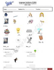 English Worksheet: hip hip hooray book one final quiz 