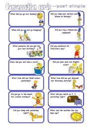 English Worksheet: Simpsons boardgame Past simple 2/2