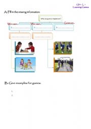 English worksheet: learning games