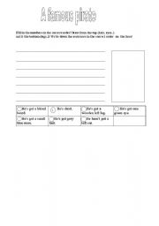 English Worksheet: Write about a pirate