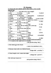 English worksheet: grammer