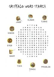 English Worksheet: Gruffalo word search