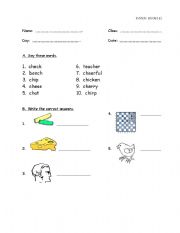 English worksheet: ch sound