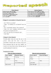 English Worksheet: Reported Speech