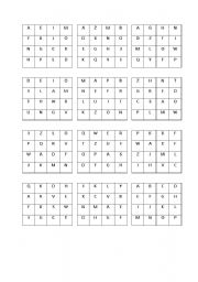 English Worksheet: Letterbingo