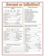 English Worksheet: Verb patterns