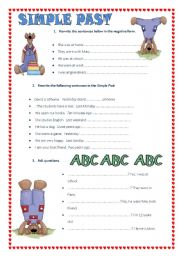 English Worksheet: simple past