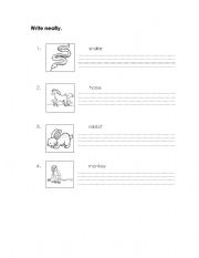 English Worksheet: Names of animals
