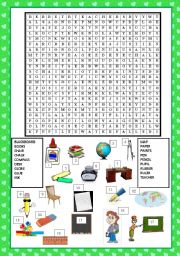 School Things wordsearch