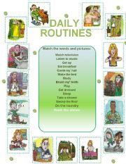 English Worksheet: Daily routines