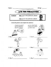 English Worksheet: ask for permission