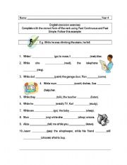 English Worksheet: present and past