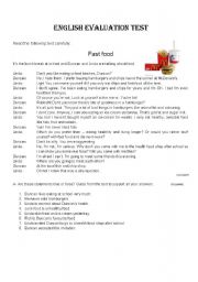 English Worksheet: Fast Food