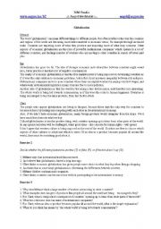 English Worksheet: globalization reading comprehension