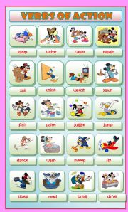 Actions Verbs with Disney Characters