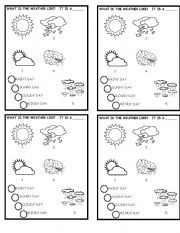 English Worksheet: whats is the weather like?