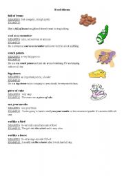 English Worksheet: food idioms