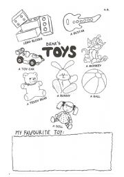 English Worksheet: toys-vocabulary handout