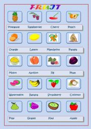 English Worksheet: Fruit pictionary